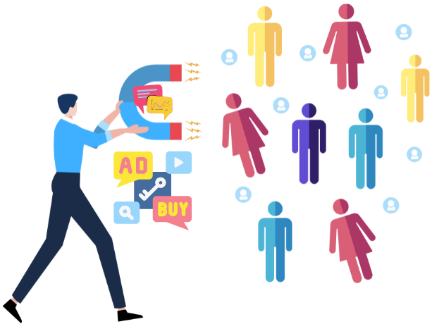 person with a magnet generating leads